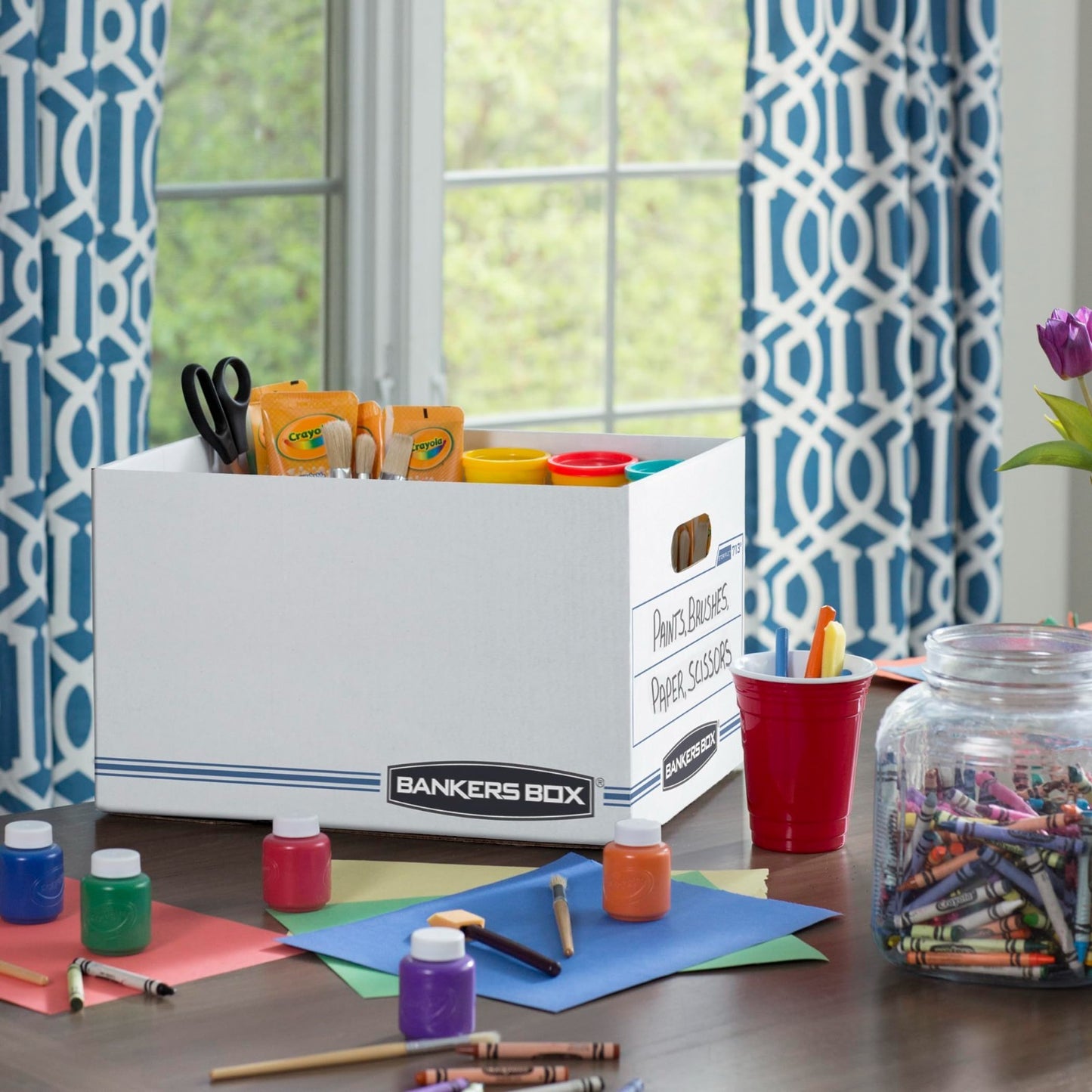 12 Pack File Storage Boxes with Lids, Letter/Legal Size, Durable & Stackable, Ea4