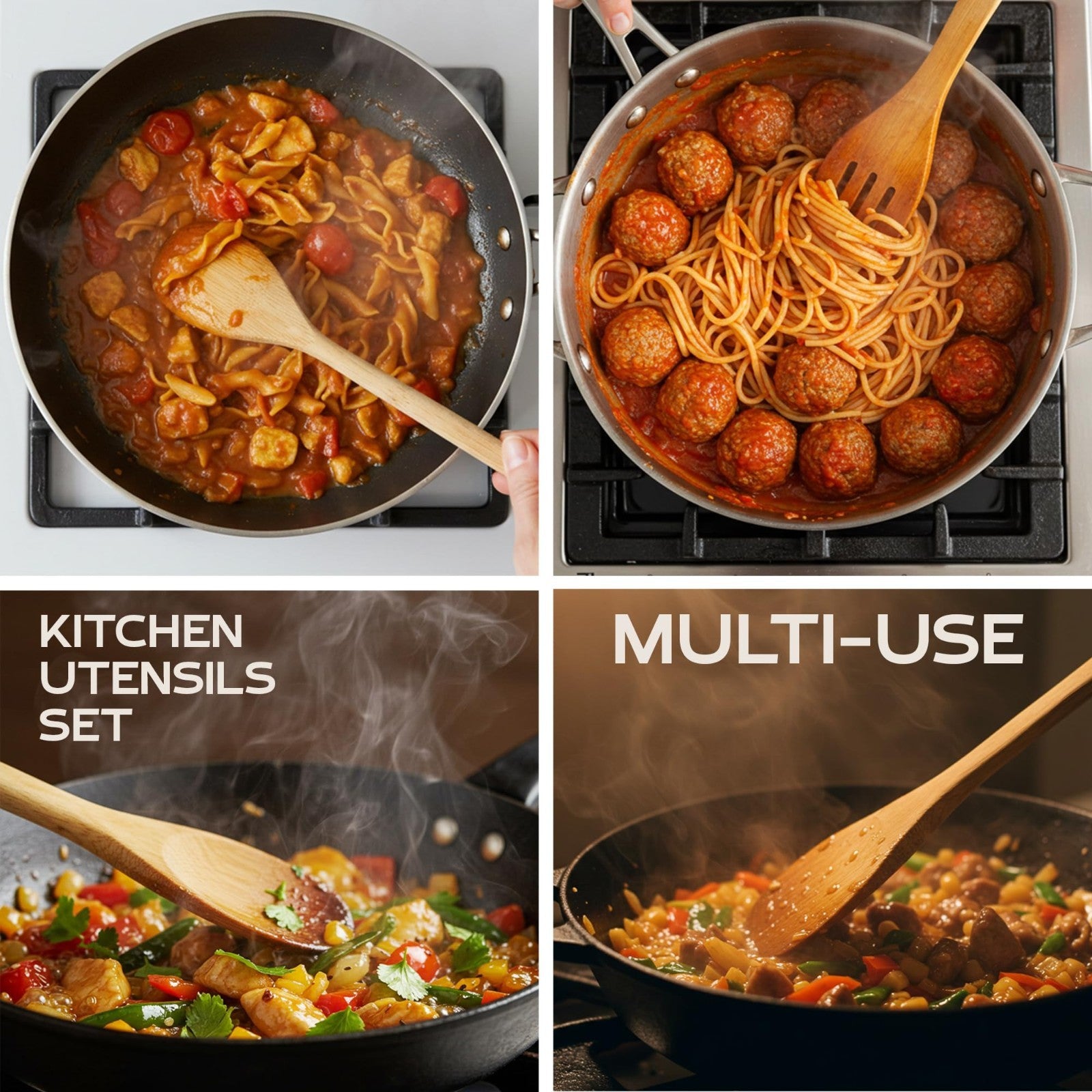 Premium Wooden Cooking Spoons Set of 6   Versatile Utensils for Nonstick Pans8