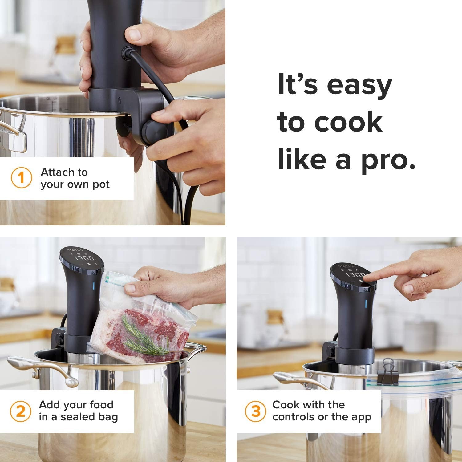 Precision Sous Vide Cooker 1000W WiFi Immersion Circulator - Perfect Cooking Too2