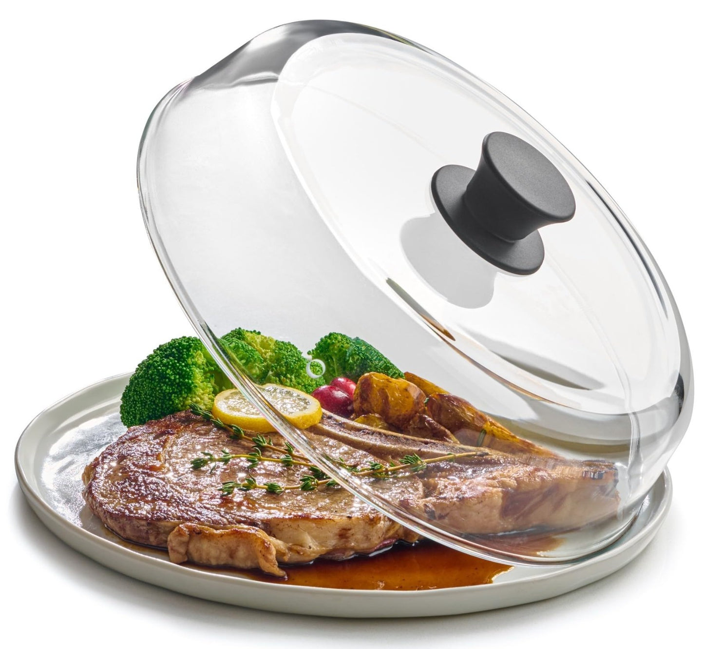 10" Glass Microwave Splatter Cover   BPA Free, Dishwasher Safe, Easy Grip Lid1
