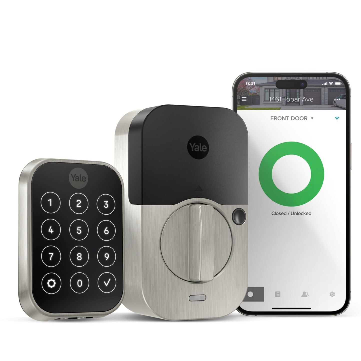 Smart Keypad Deadbolt Lock with Wi Fi, Satin Nickel Finish, Keyless Entry Securi1