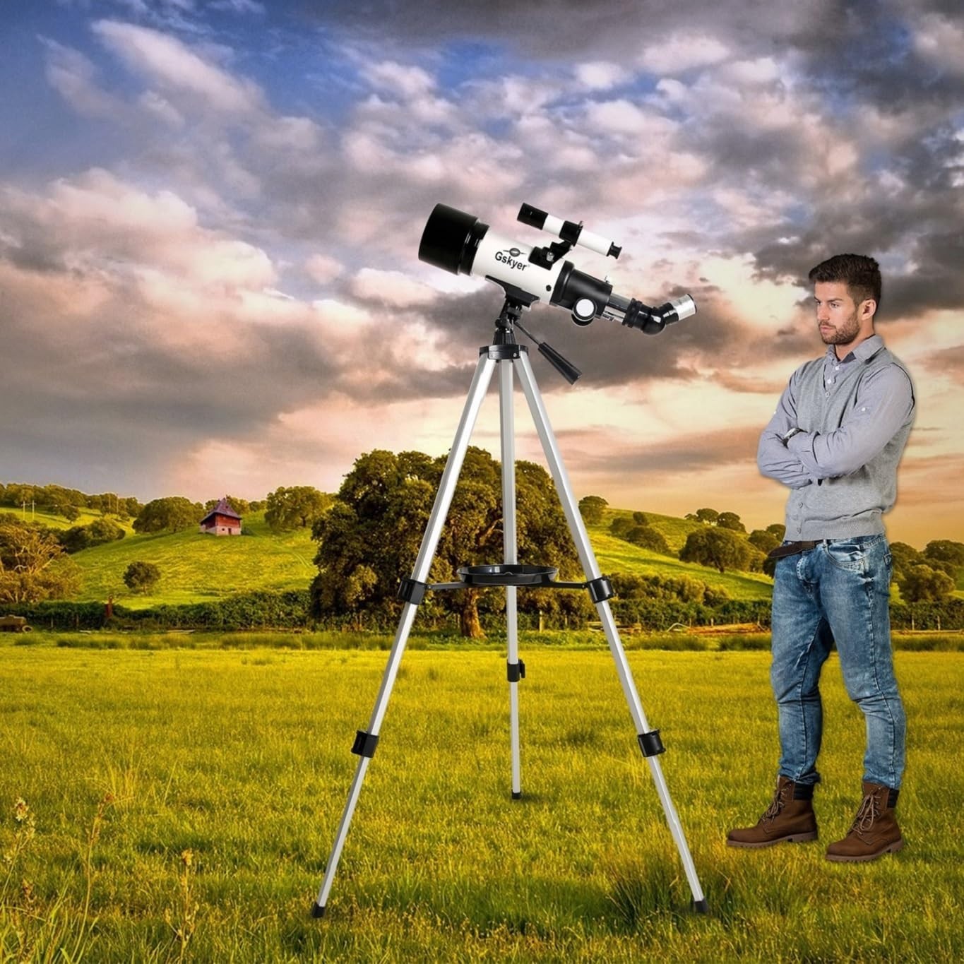 70mm Aperture 400mm Refracting Telescope for Kids & Beginners   Travel Kit, Phon6