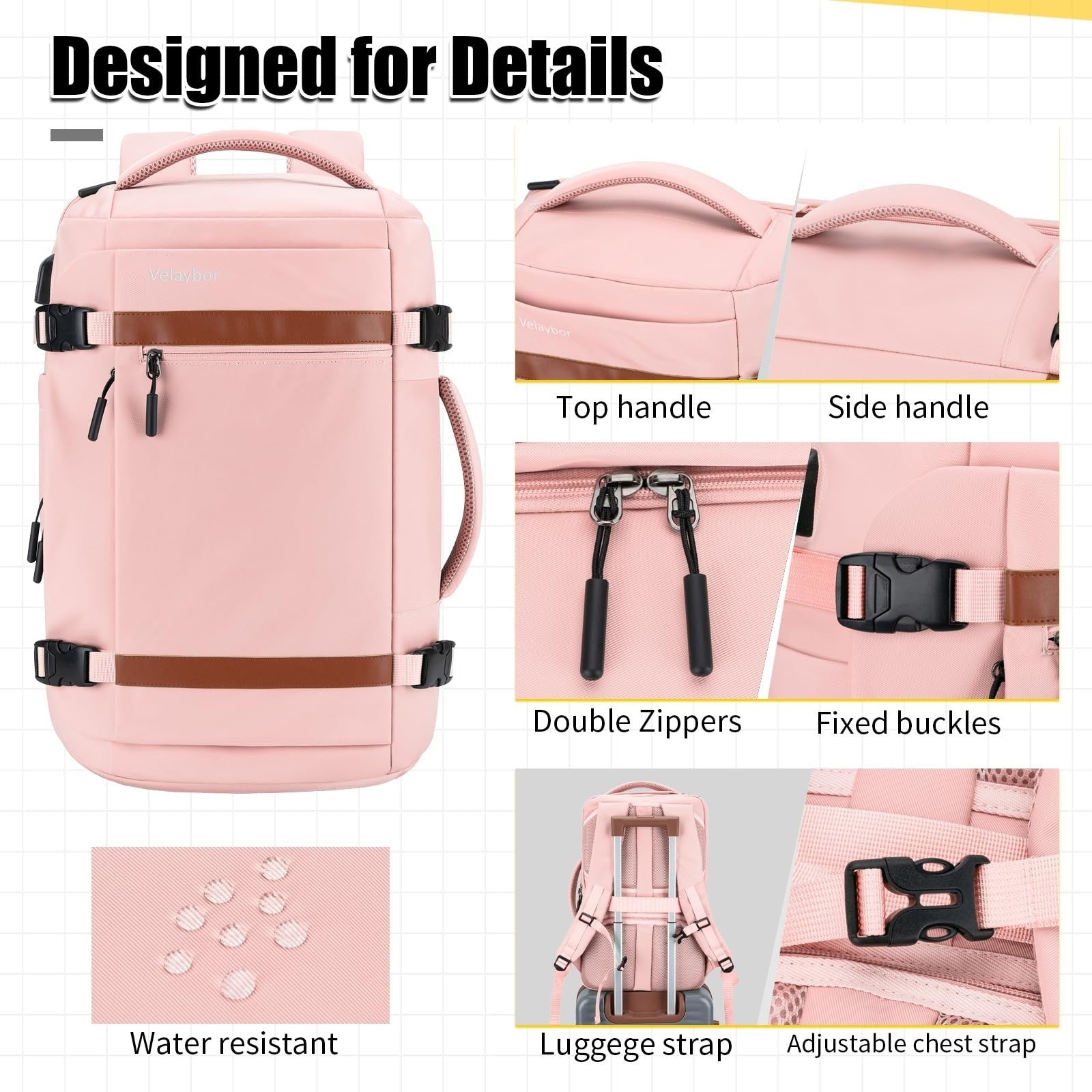 42L Travel Backpack with Packing Cubes, TSA Approved Carry-On, Water-Resistant,5