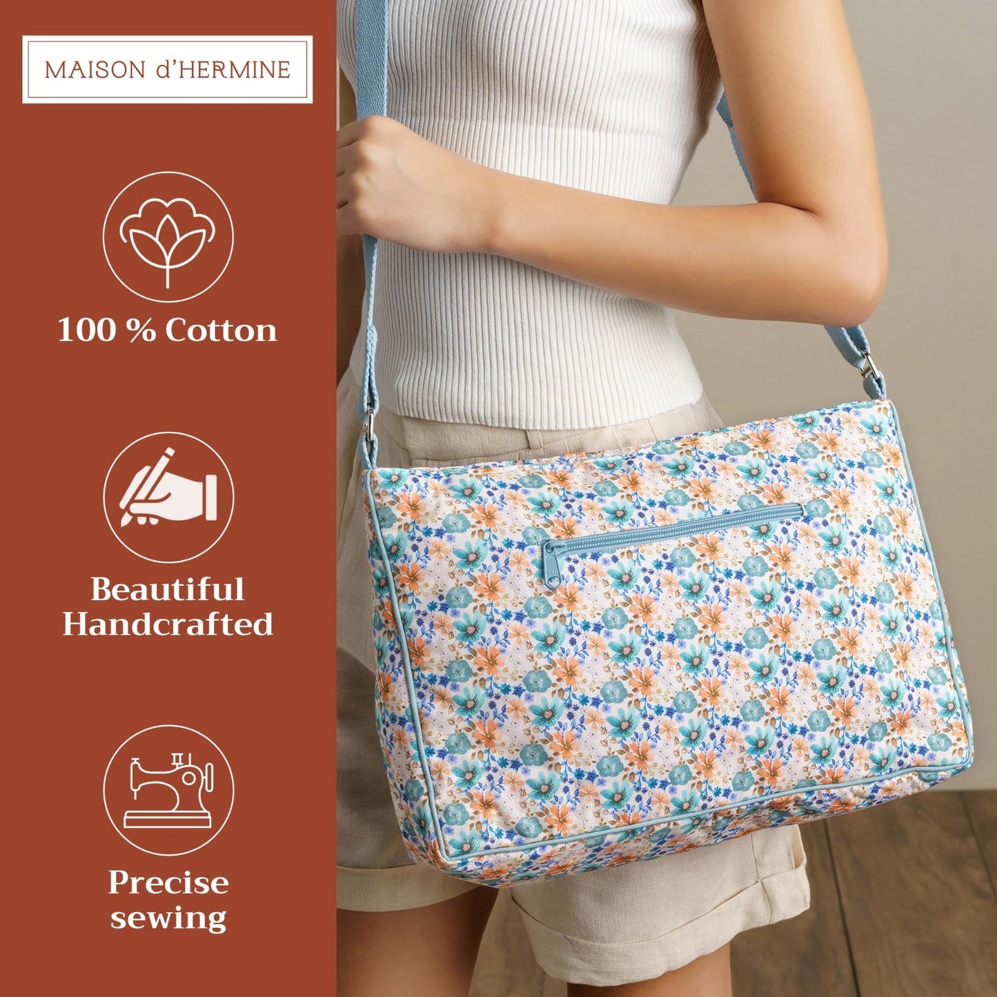 Stylish Women's Cotton Shoulder Handbag   Versatile Tote Bag for Everyday Use3