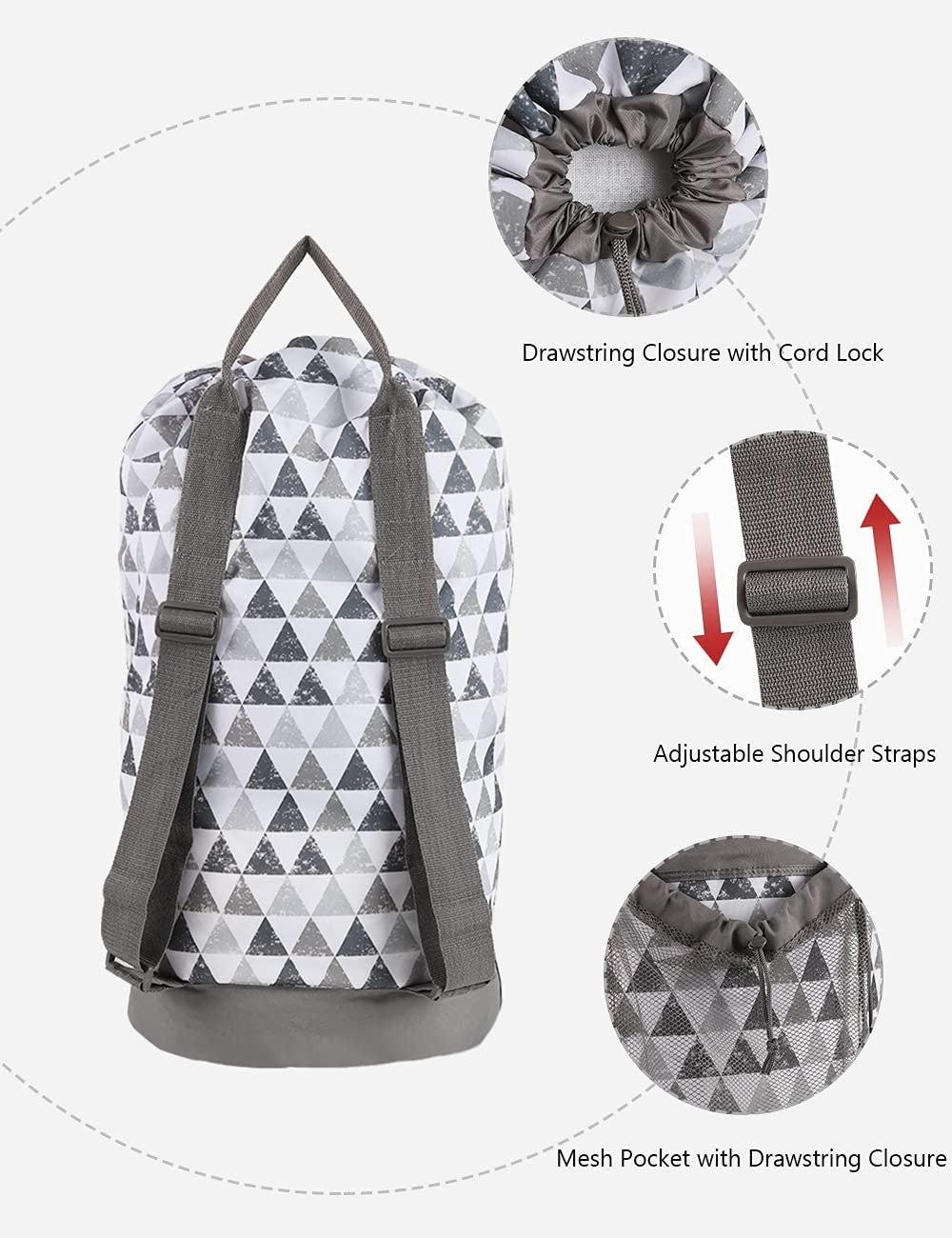 Optimized eBay Title:  "Durable Laundry Backpack with Shoulder Straps & Mesh Po3