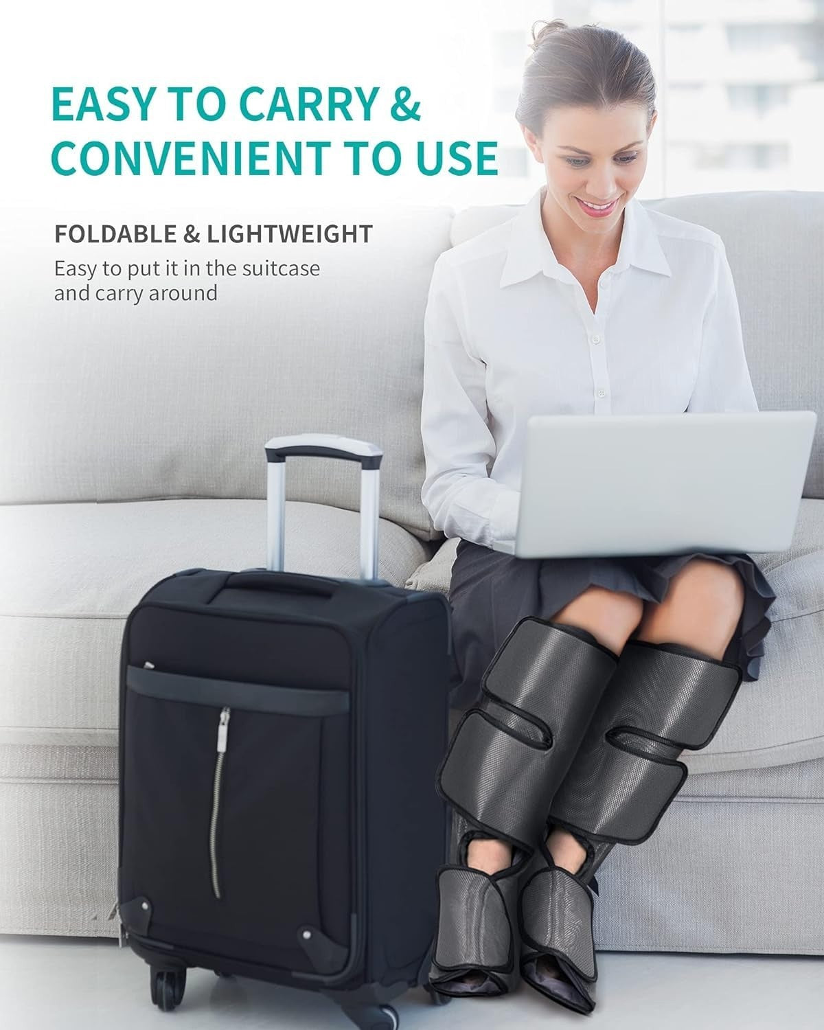 Leg Compression Massager for Circulation & Relaxation, 2 Modes, 3 Intensities, P8