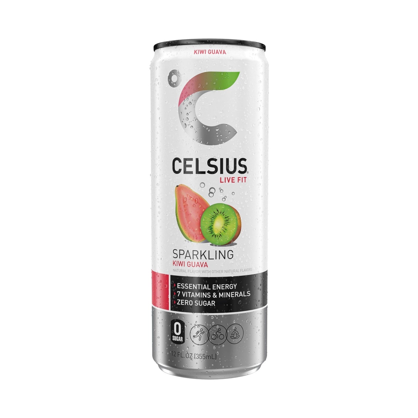 Sparkling Kiwi Guava Energy Drink, Sugar Free, 12 Fl Oz, Pack of 12 Cans4