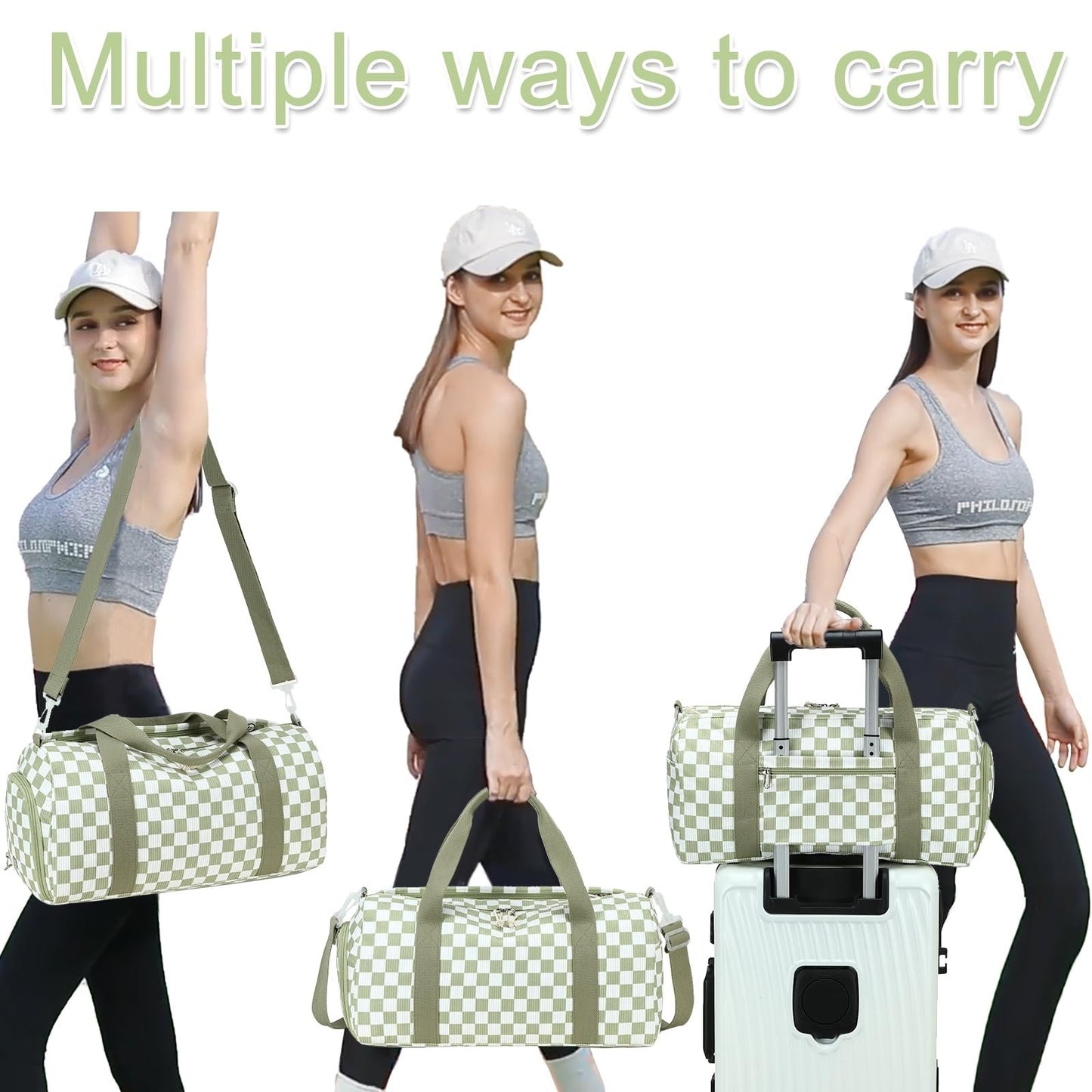 Cute Girls Duffle Bag with Shoes Compartment, Waterproof Gym & Travel Bag5