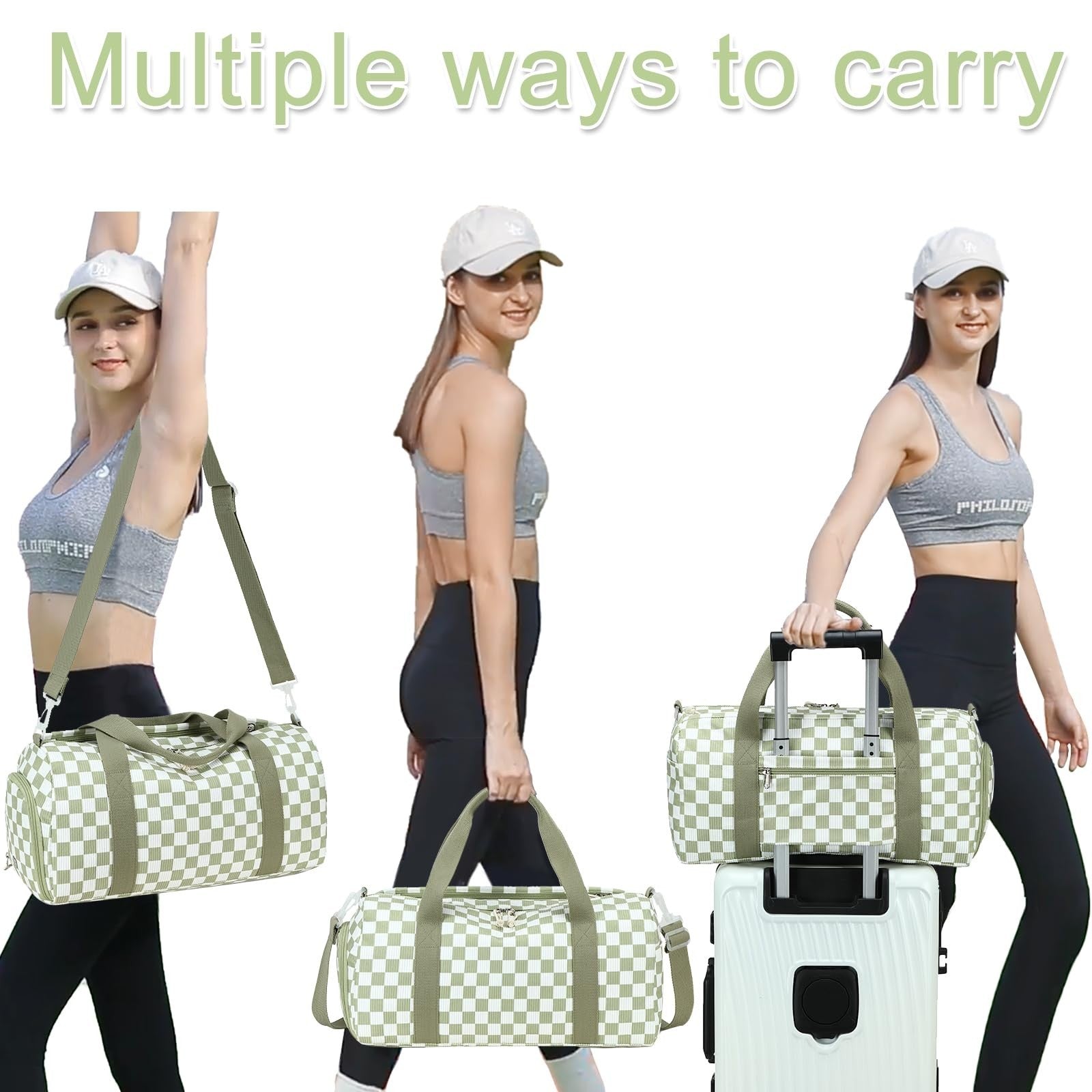 Cute Girls Duffle Bag with Shoes Compartment, Waterproof Gym & Travel Bag5