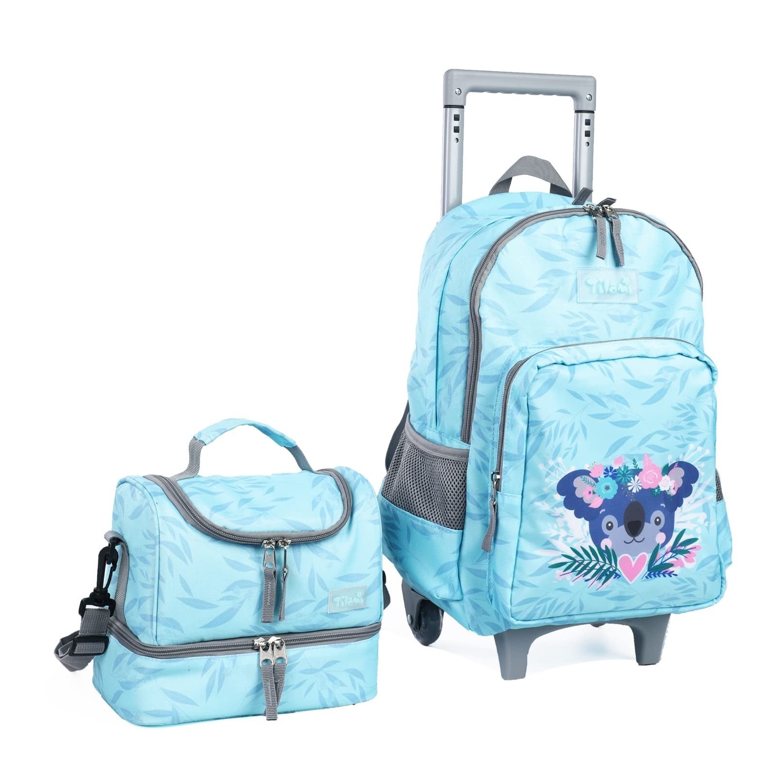 Wheeled Kids Backpack 18" with Lunch Bag, Double Handle, Koala Design for Boys &1