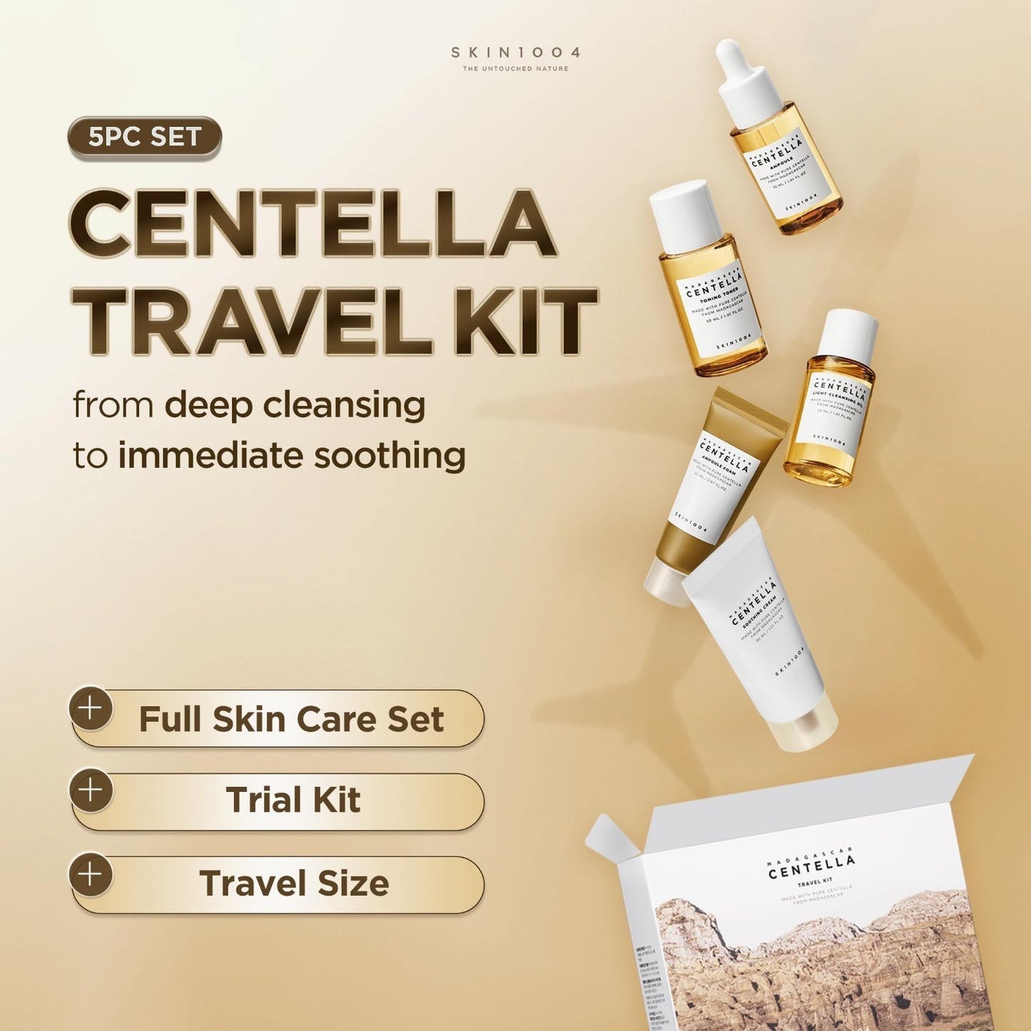 Korean Skin Care Travel Kit   Centella Essence Set of 5, Travel Size Essentials2