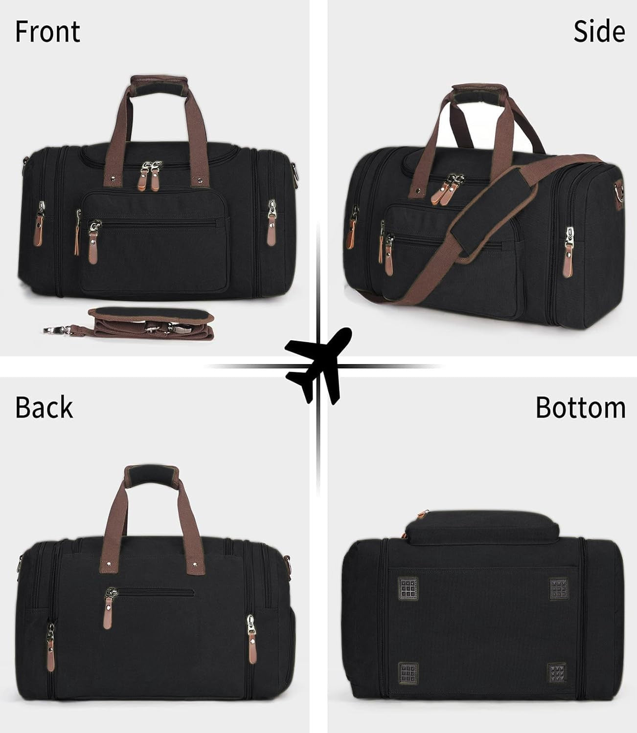 Large Canvas Duffle Bag - Outdoor Shoulder Tote, Overnight Travel Luggage, Weeke2