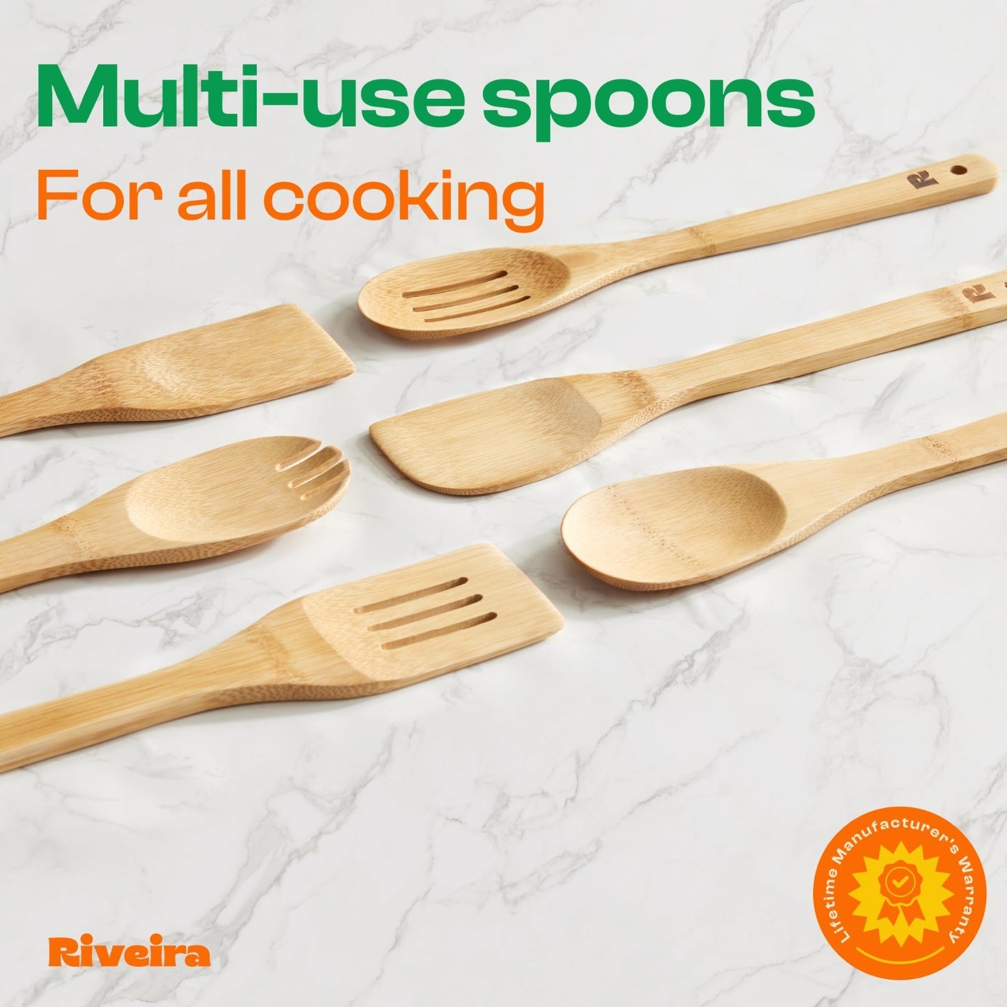 6 Piece Bamboo Cooking Utensils Set   Wooden Spoons & Spatulas for Kitchen Essen3