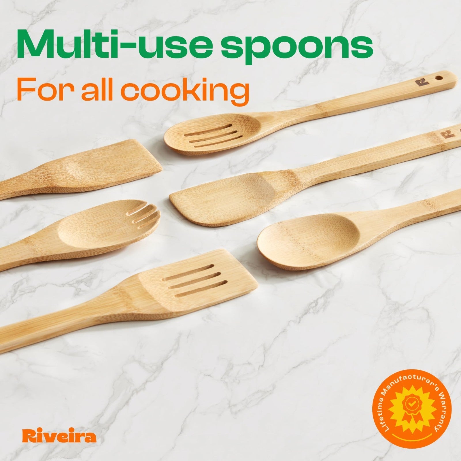 6 Piece Bamboo Cooking Utensils Set   Wooden Spoons & Spatulas for Kitchen Essen3