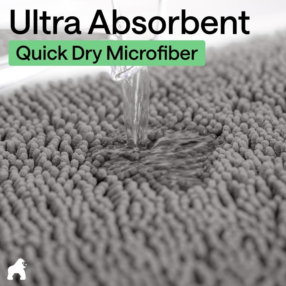 Thick Soft Chenille Bath Rug Mat   Absorbent Microfiber, Quick Dry, Rubber Backi4