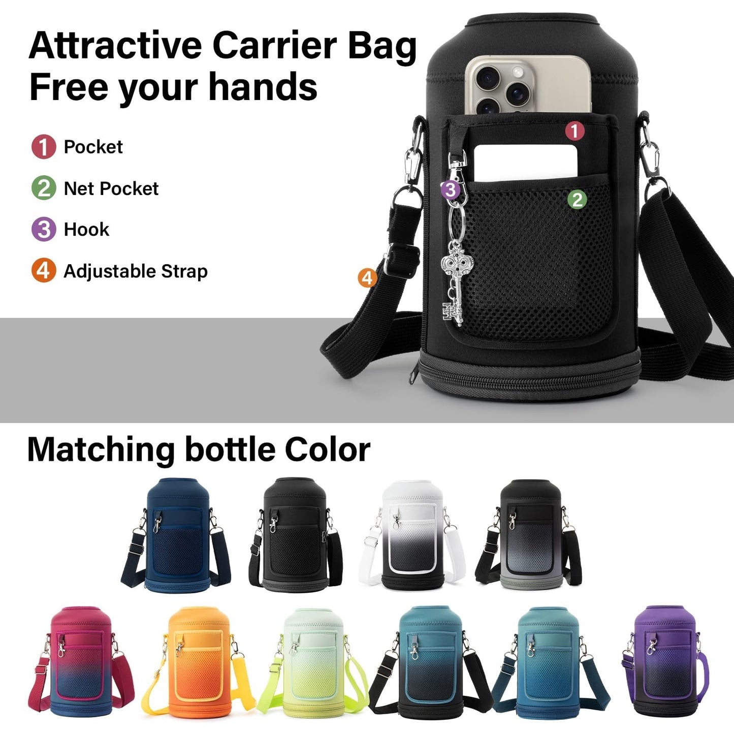 Insulated 1 Gallon Water Bottle | Stainless Steel Vacuum Jug for Gym & Hiking |5