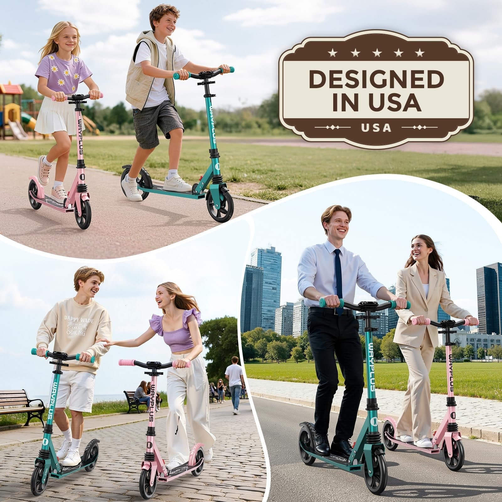 Kick Scooter for Ages 6+, Teens & Adults - 8" Big Wheels, 240lb Capacity, Smooth5