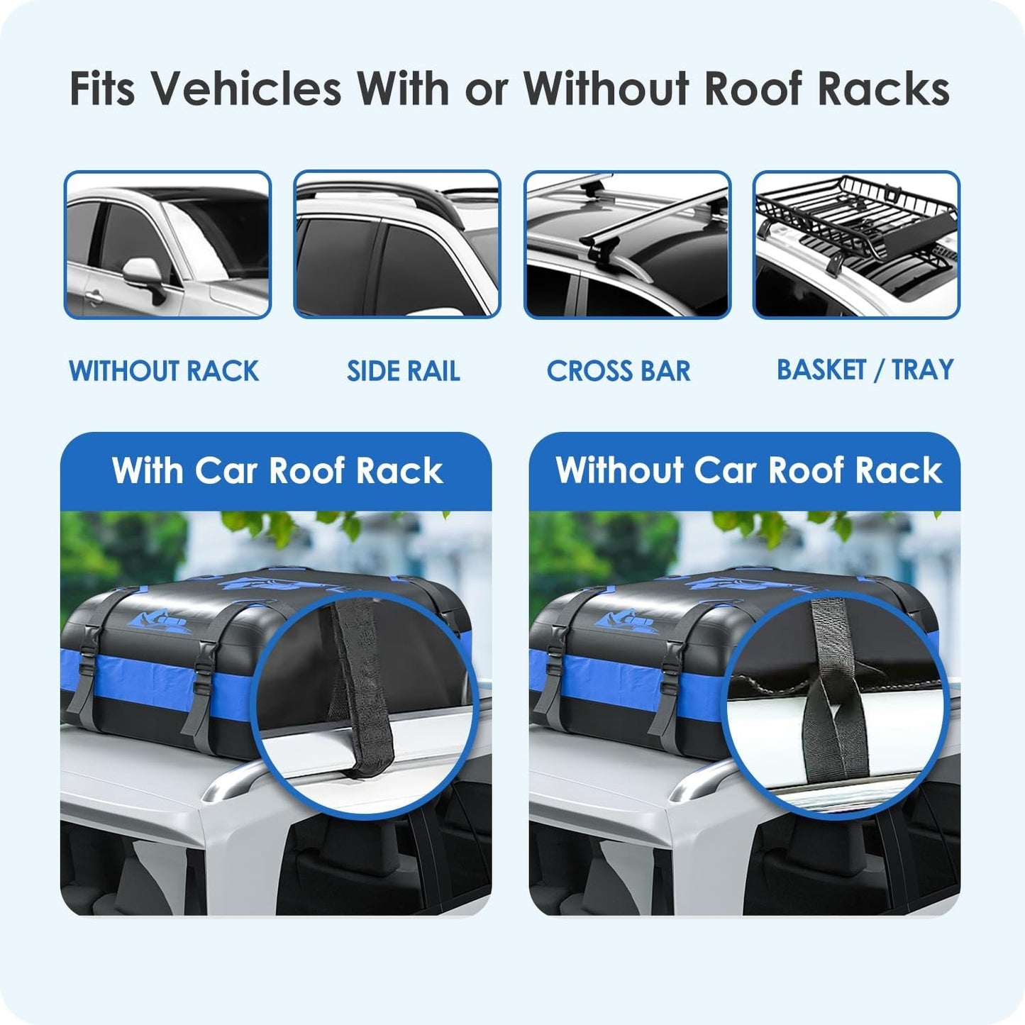 Rooftop Cargo Carrier Bag 15-20 Cu Ft Waterproof Travel Storage for Cars3