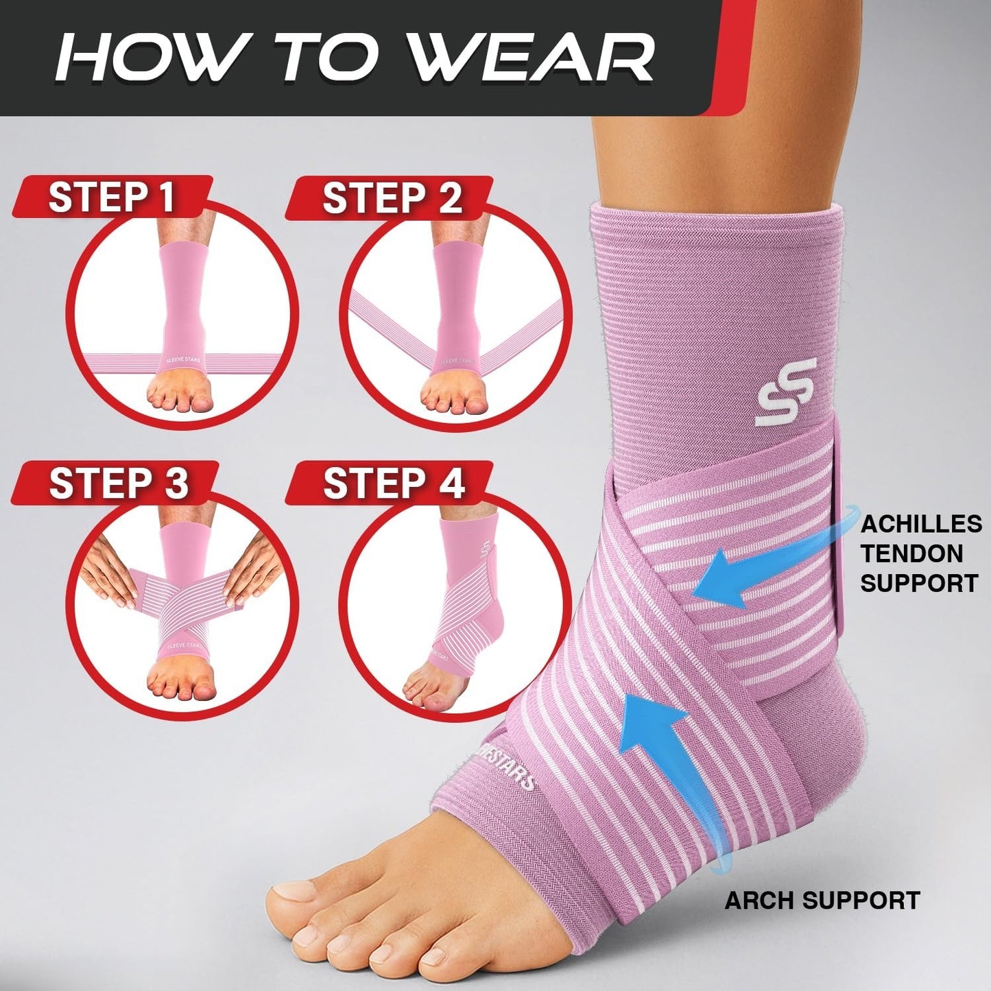 Adjustable Ankle Brace for Sprains & Plantar Fasciitis Relief, Compression Sleev6