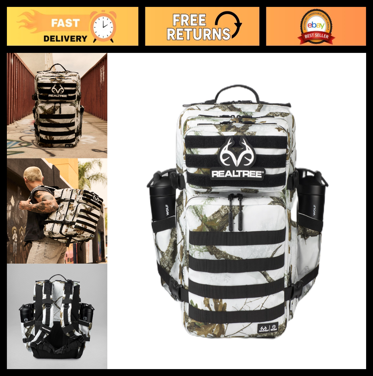 Durable 45L Waterproof Gym Backpack   1000D Oxford, MOLLE Webbing, Laptop Pocket8