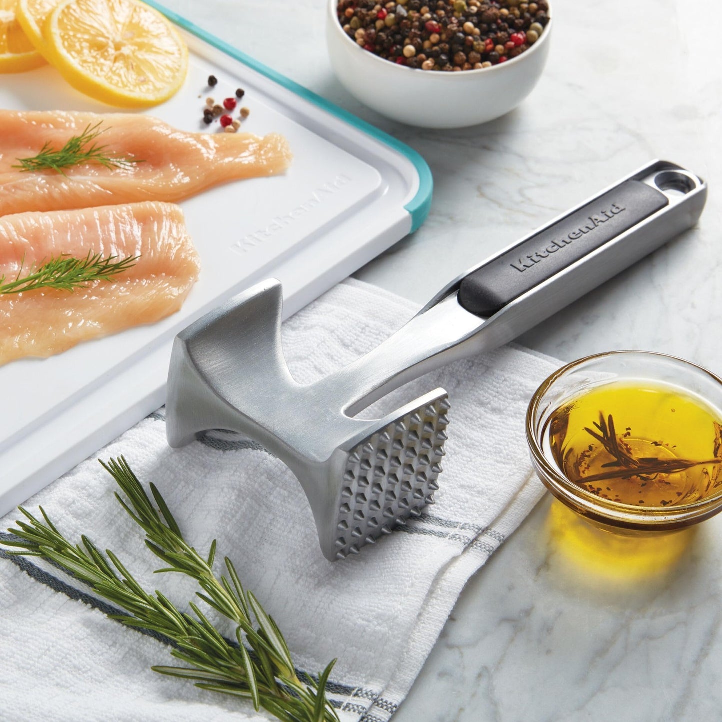 Multi Sided Meat Tenderizer for Pounding Meats, Nuts & Shellfish   Easy Storage,6