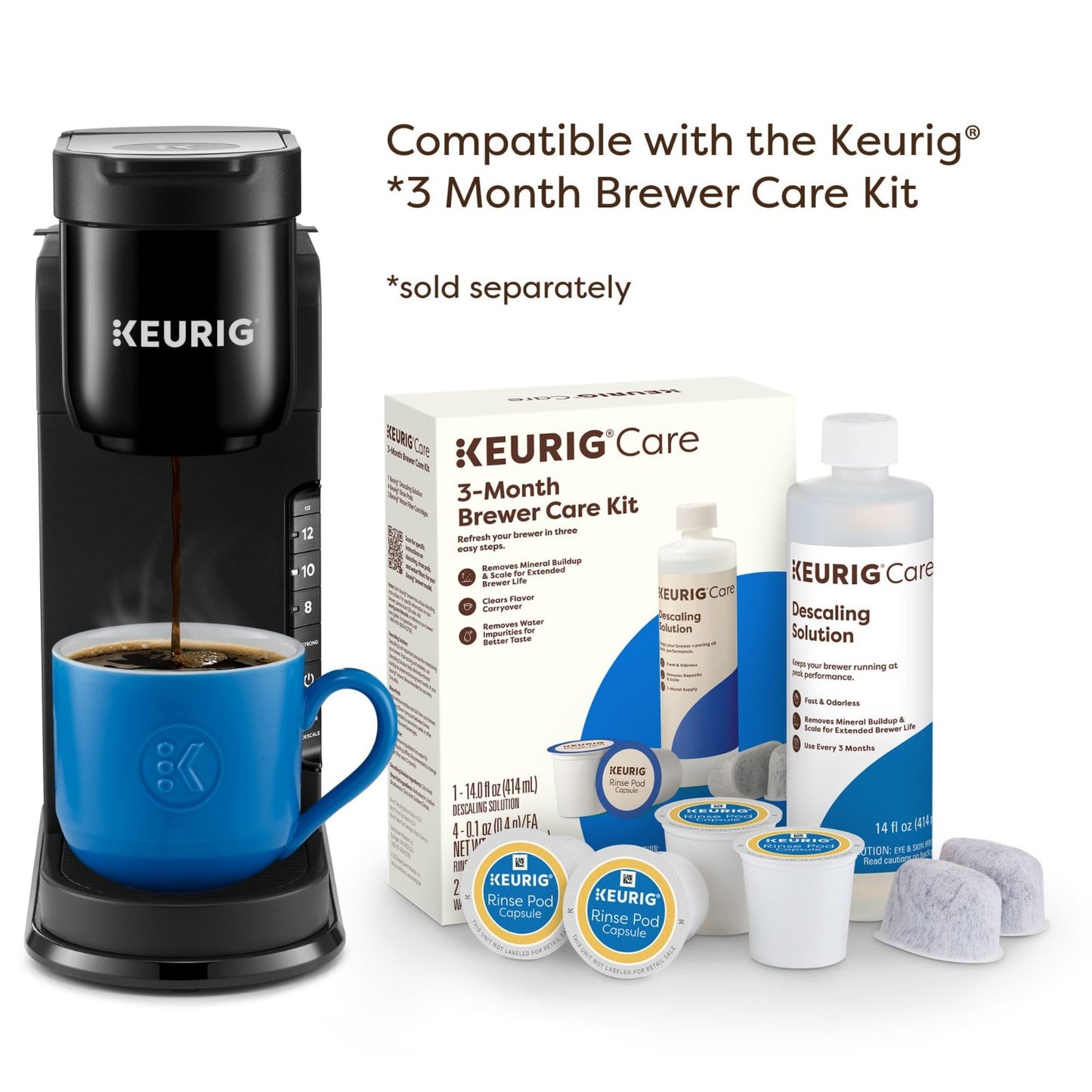 Single Serve Coffee Maker, 3 Brew Sizes, Strong Brew Button, 42oz Reservoir, Bla5