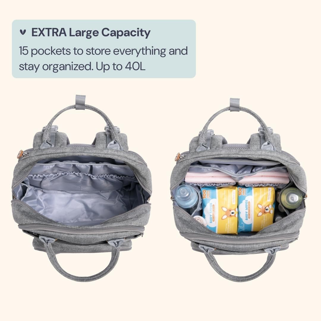 Extra Large Diaper Bag Backpack   Expandable Baby Tote with Changing Pad, Stroll3