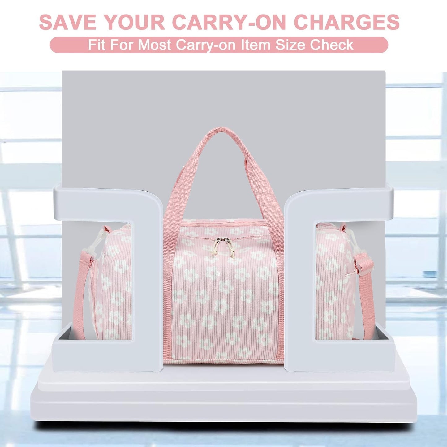 Cute Gym Duffle Bag for Girls - Waterproof Sports Overnight Bag with Shoe Compar6