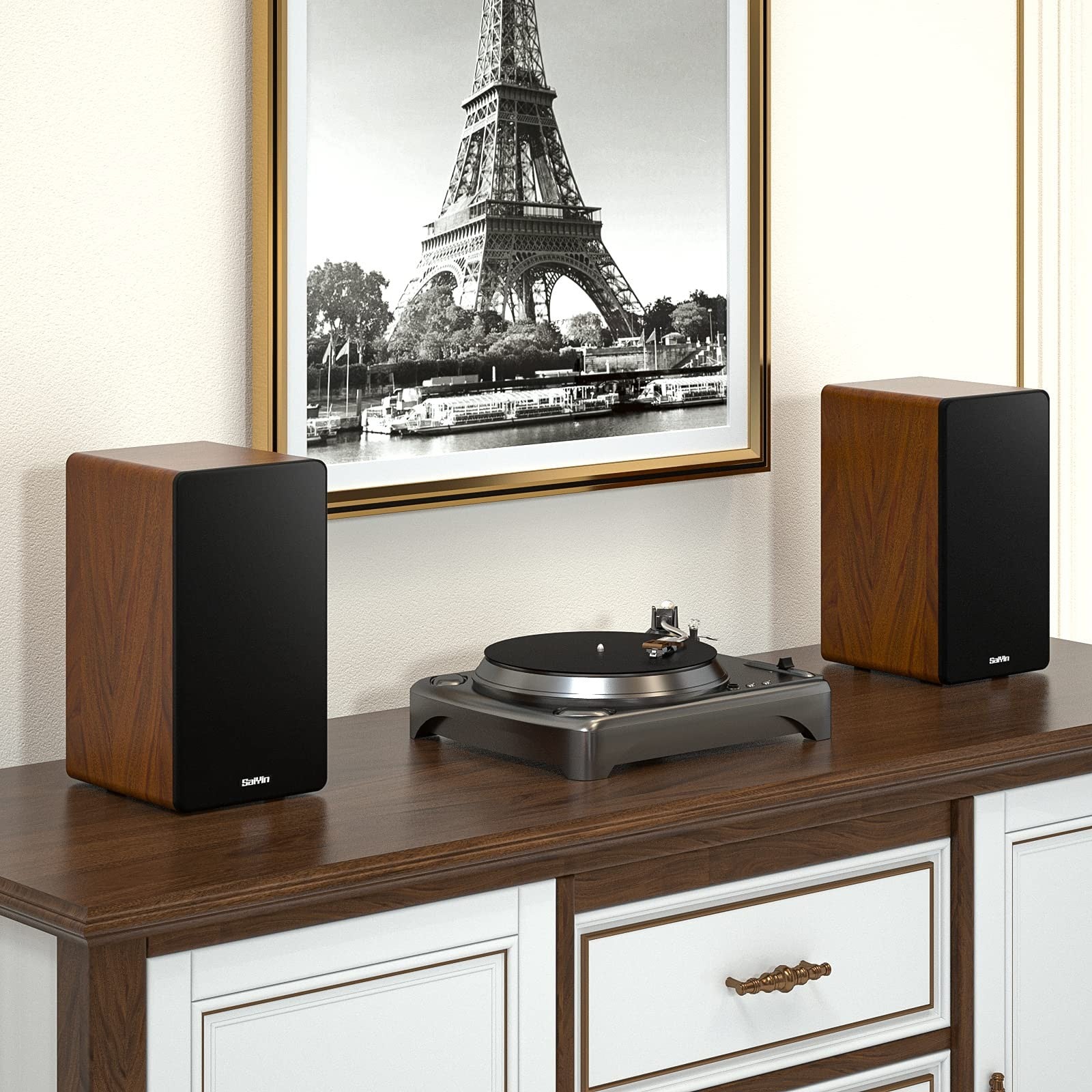 40W Bluetooth Bookshelf Speakers   4" Woofer, Optical/Aux/RCA Inputs, Sub Out, T4