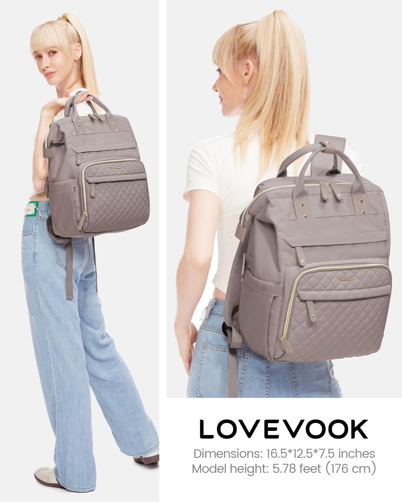 Stylish 15.6" Waterproof Laptop Backpack for Women   Travel, Work, College Bag3