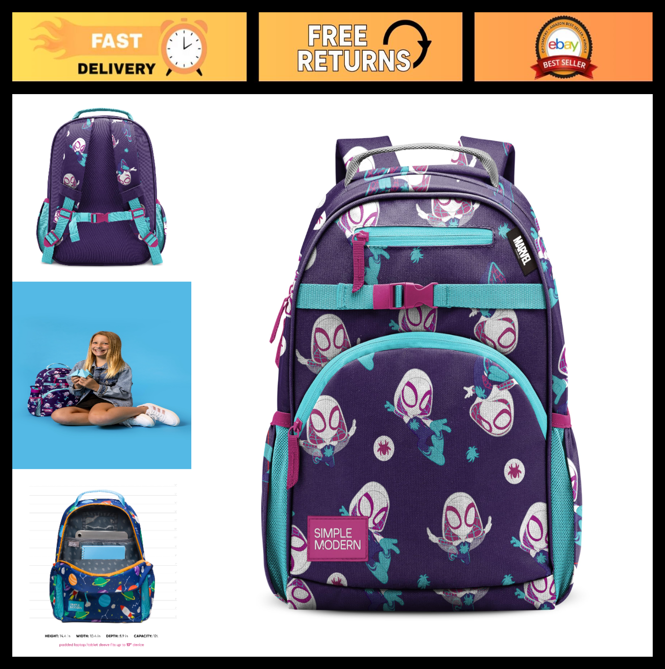 Spidey Kids Backpack for School   12L, Lightweight, Durable, Perfect for Boys &0