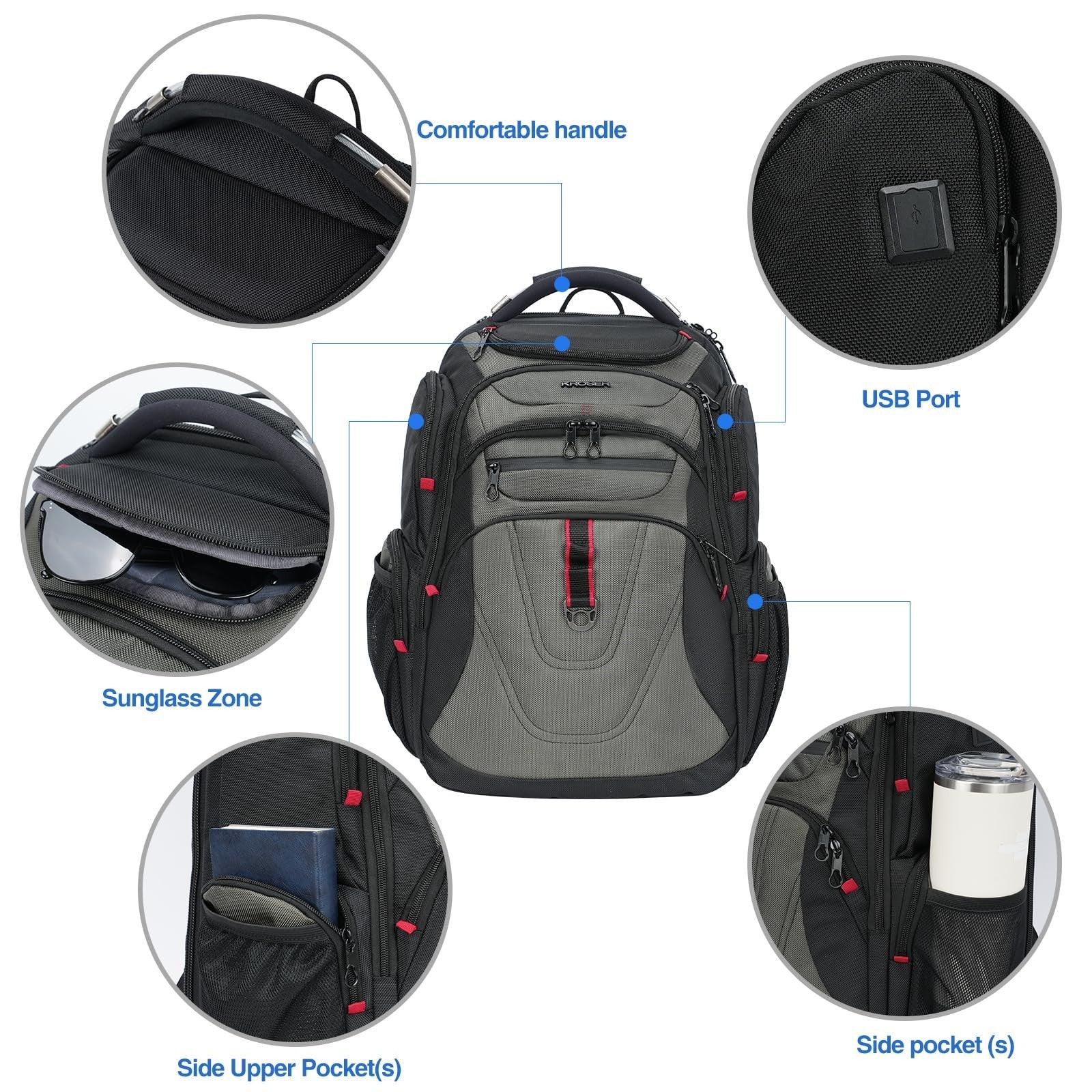 17.3 Inch Travel Laptop Backpack, XL Computer Bag for Men & Women, Durable & Sty4