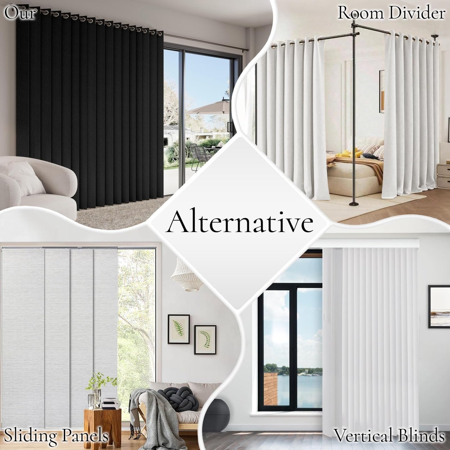 Vertical Privacy Shades   Memory Foam Pinch Pleated Drape, 78" Wide, 1 Panel, Bl5