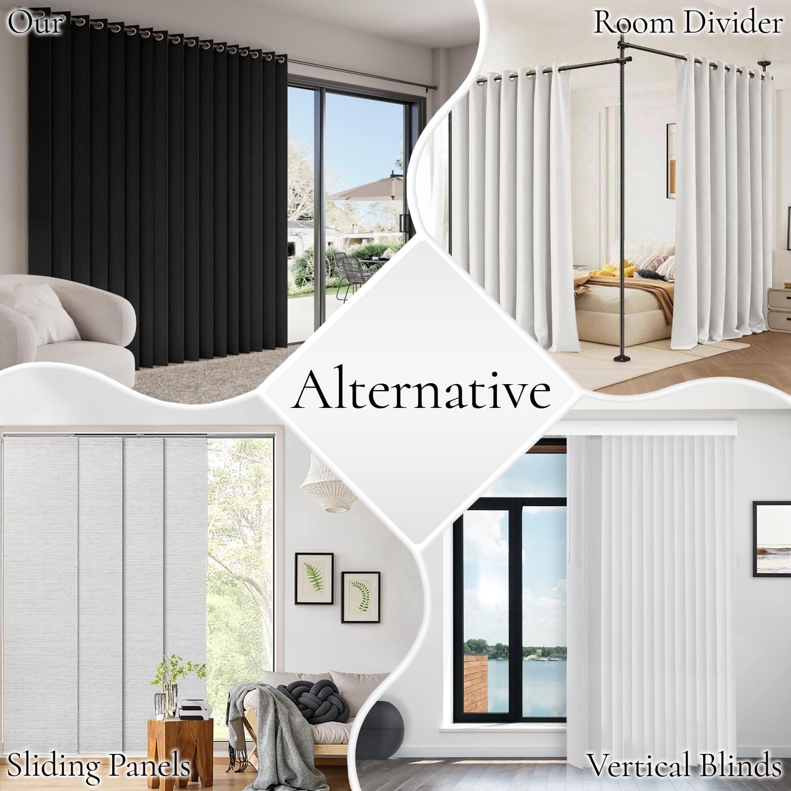 Vertical Privacy Shades   Memory Foam Pinch Pleated Drape, 78" Wide, 1 Panel, Bl5