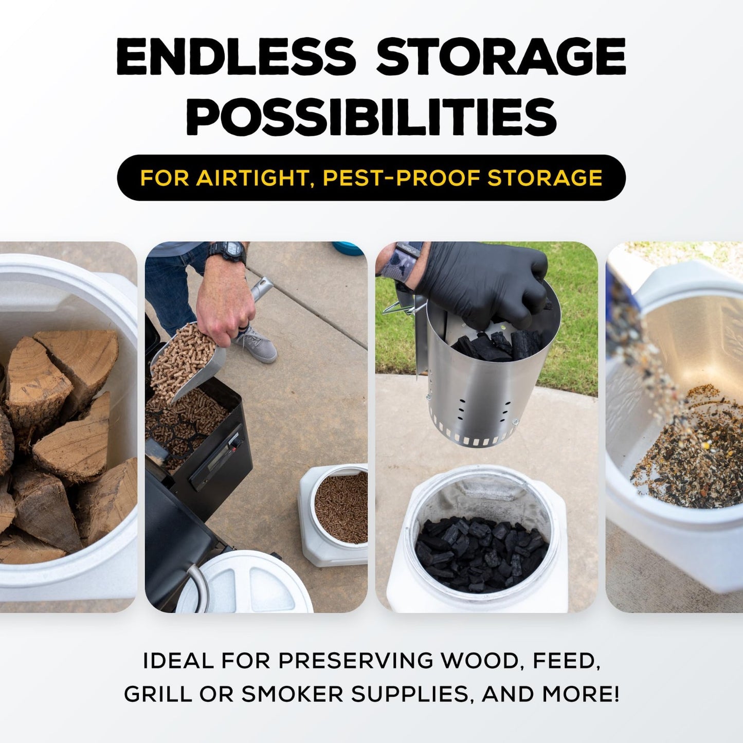 Airtight Pet Food Storage Container with Scoop - Holds Up to 50lbs, Durable & Se8
