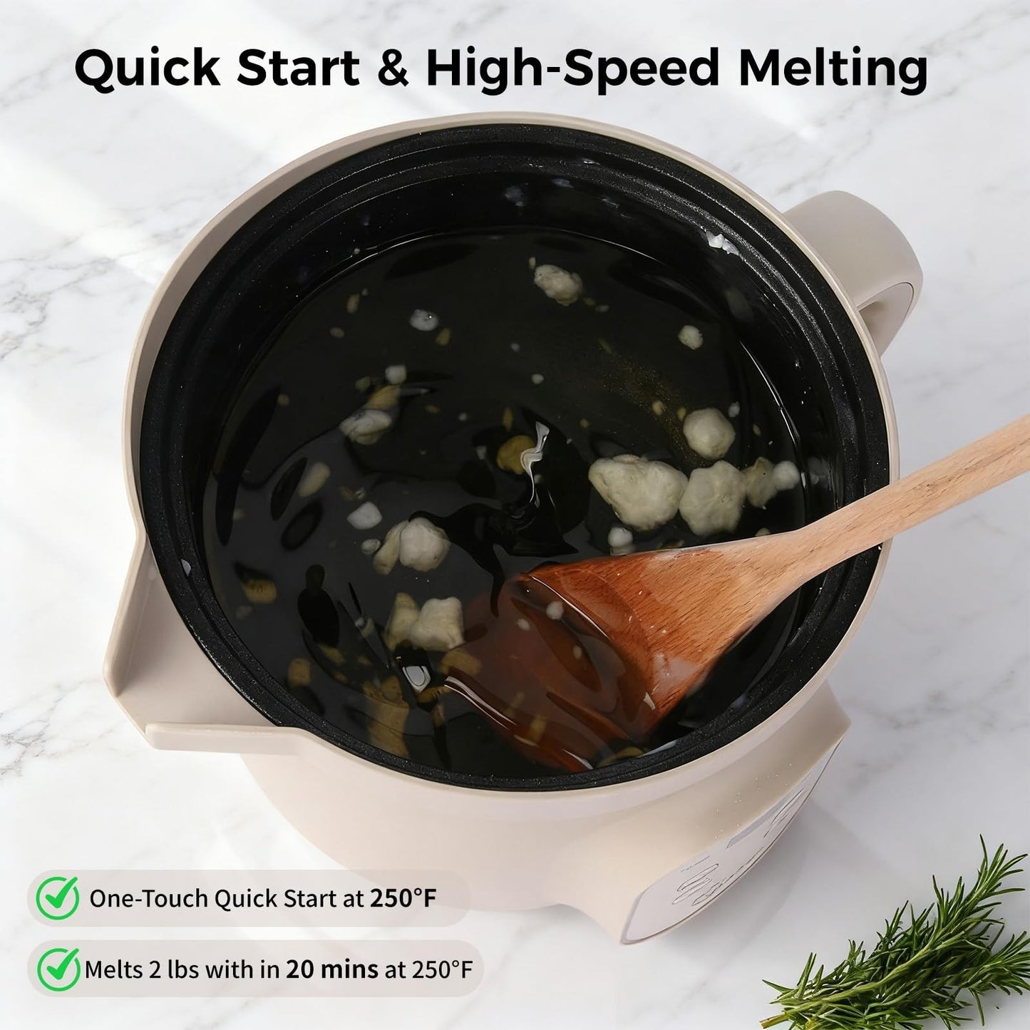Electric Wax Melter 1.6QT with Digital Display, Temp Control 90-300°F, Auto Shut4