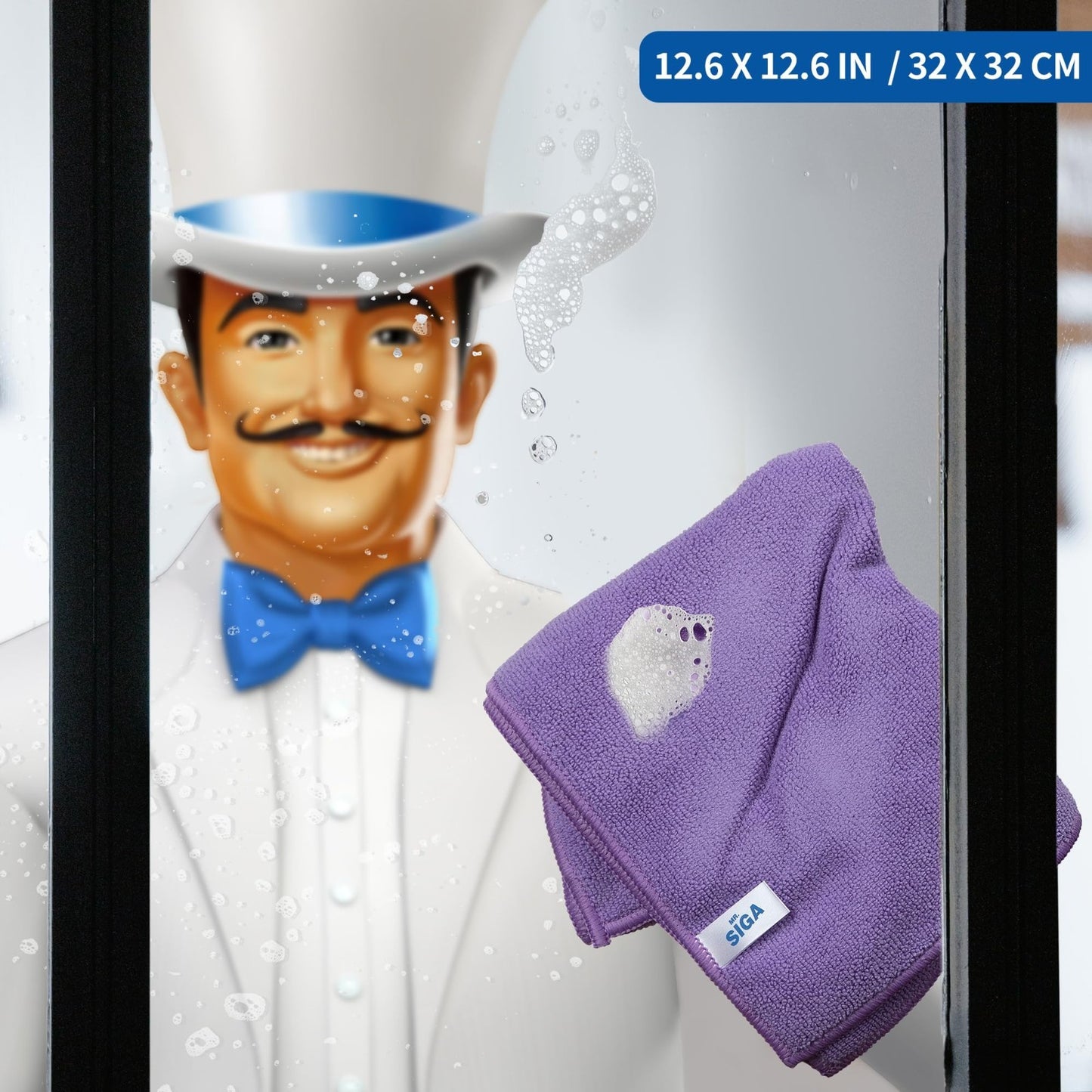 Streak-Free Microfiber Cleaning Cloths - 12 Pack, Ultra-Absorbent Towels for Hom2