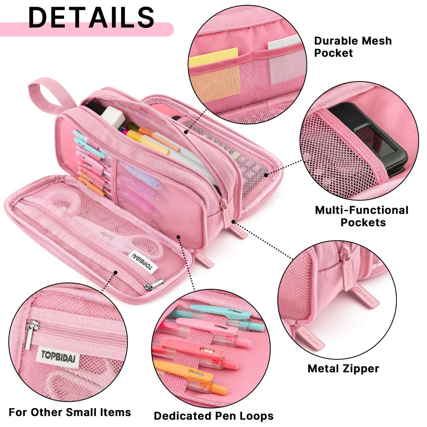 Large Pencil Case Pouch for School, Office, Art Supplies   Unisex Storage Bag3