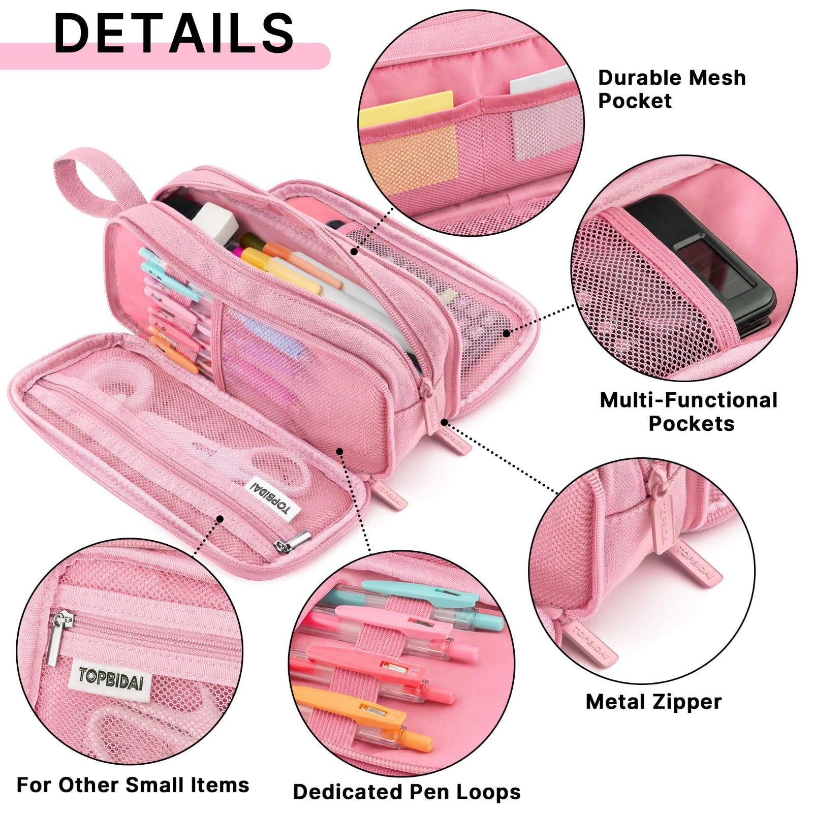 Large Pencil Case Pouch for School, Office, Art Supplies   Unisex Storage Bag3
