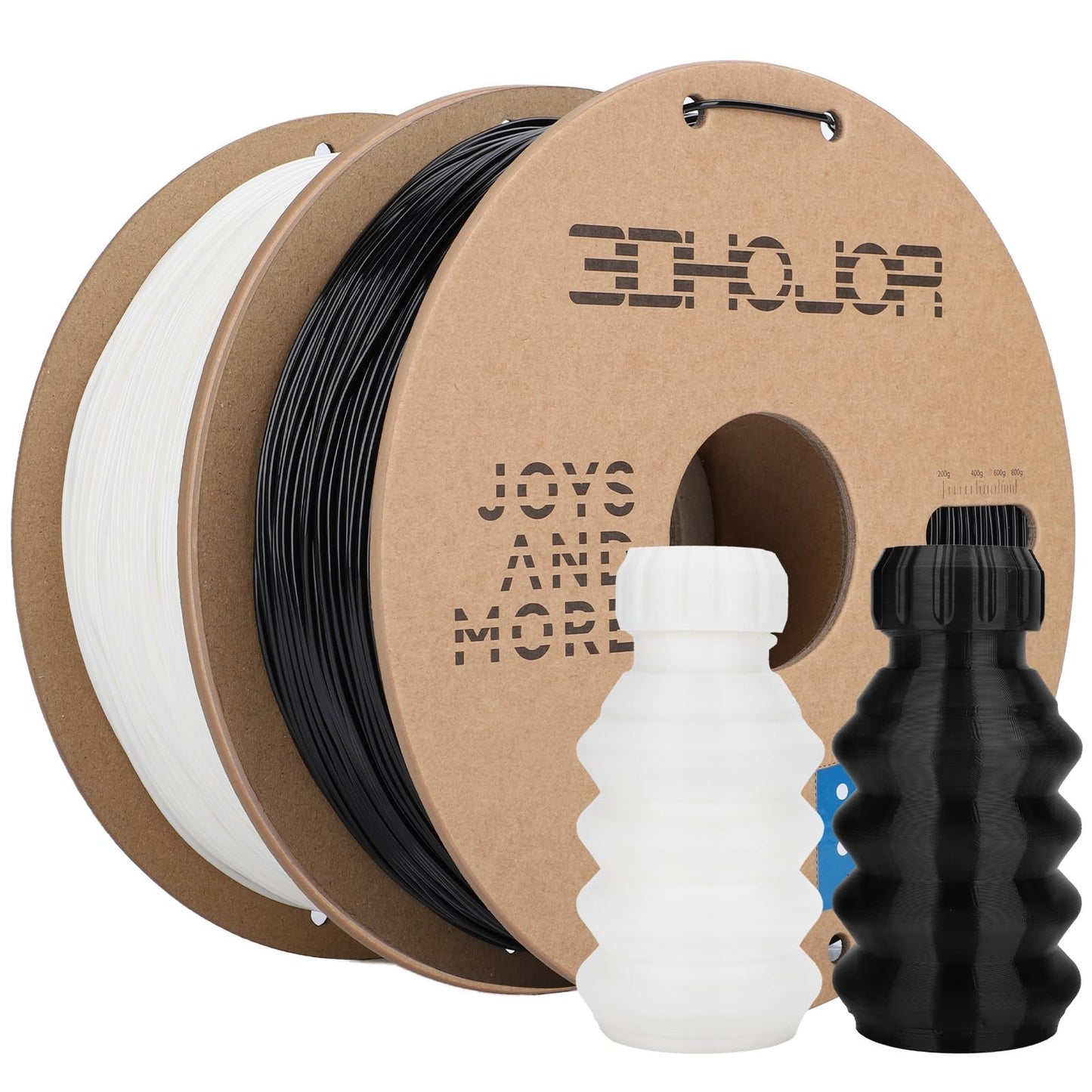 Flexible TPU 3D Printer Filament 1.75mm 1KG Bundle - Black & White, High Accurac1