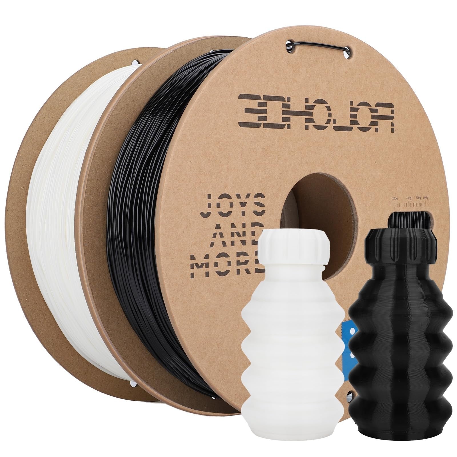 Flexible TPU 3D Printer Filament 1.75mm 1KG Bundle - Black & White, High Accurac1