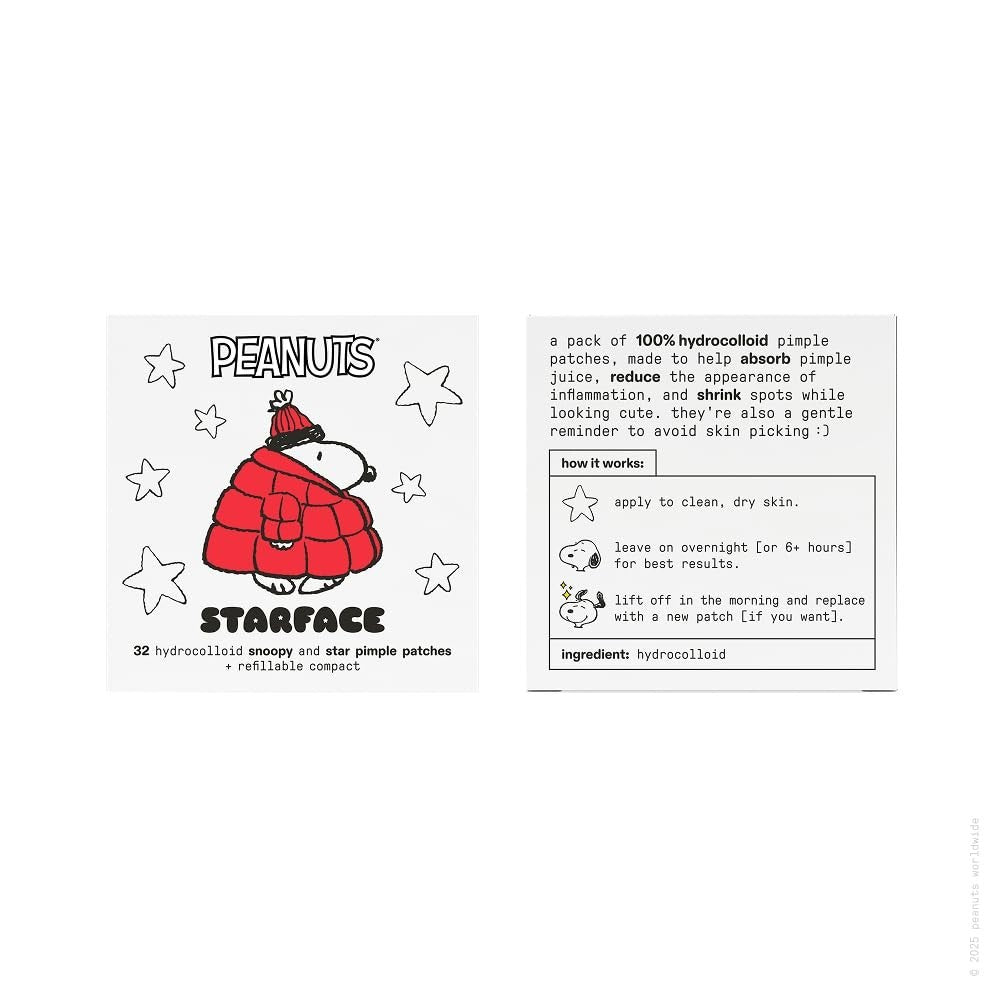Hydrocolloid Pimple Patch, Red Snoopy Compact, Acne Treatment, 32 Count Pack11
