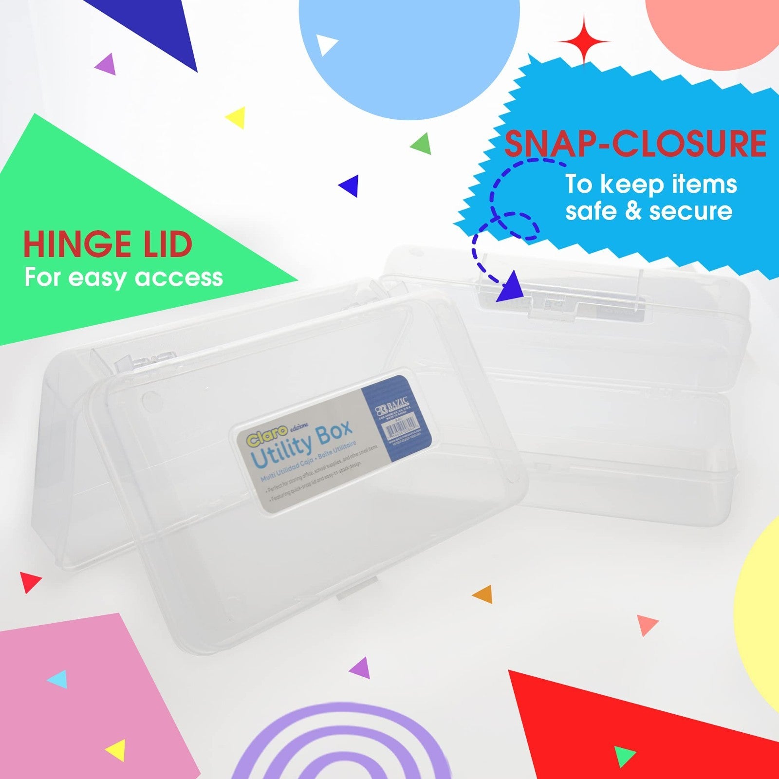 Clear Multipurpose Pencil Box Set   Stackable Storage Organizer, 4 Pack5