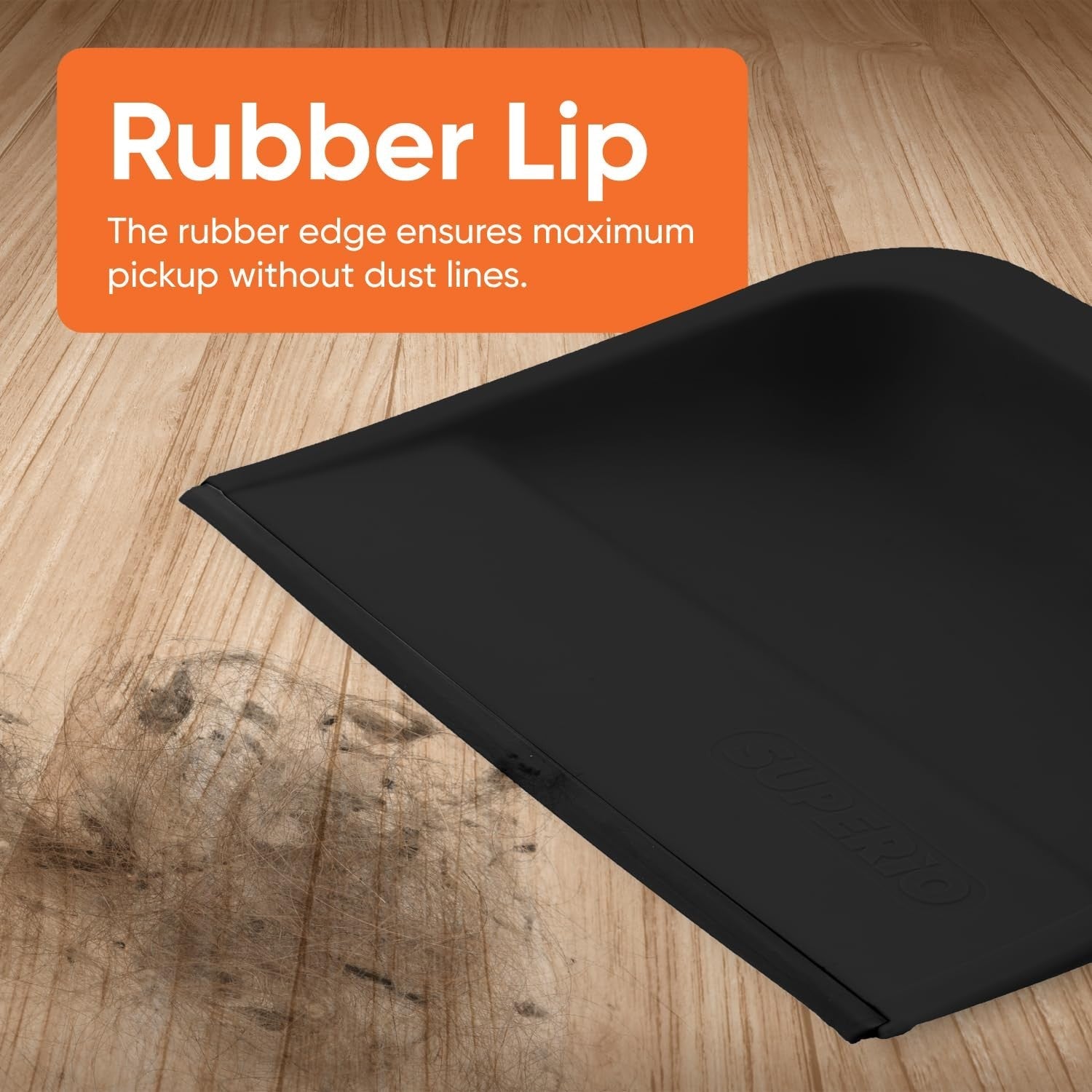 Durable Clip-On Dustpan with Rubber Lip - 10" Wide Plastic, Comfort Grip Handle,4
