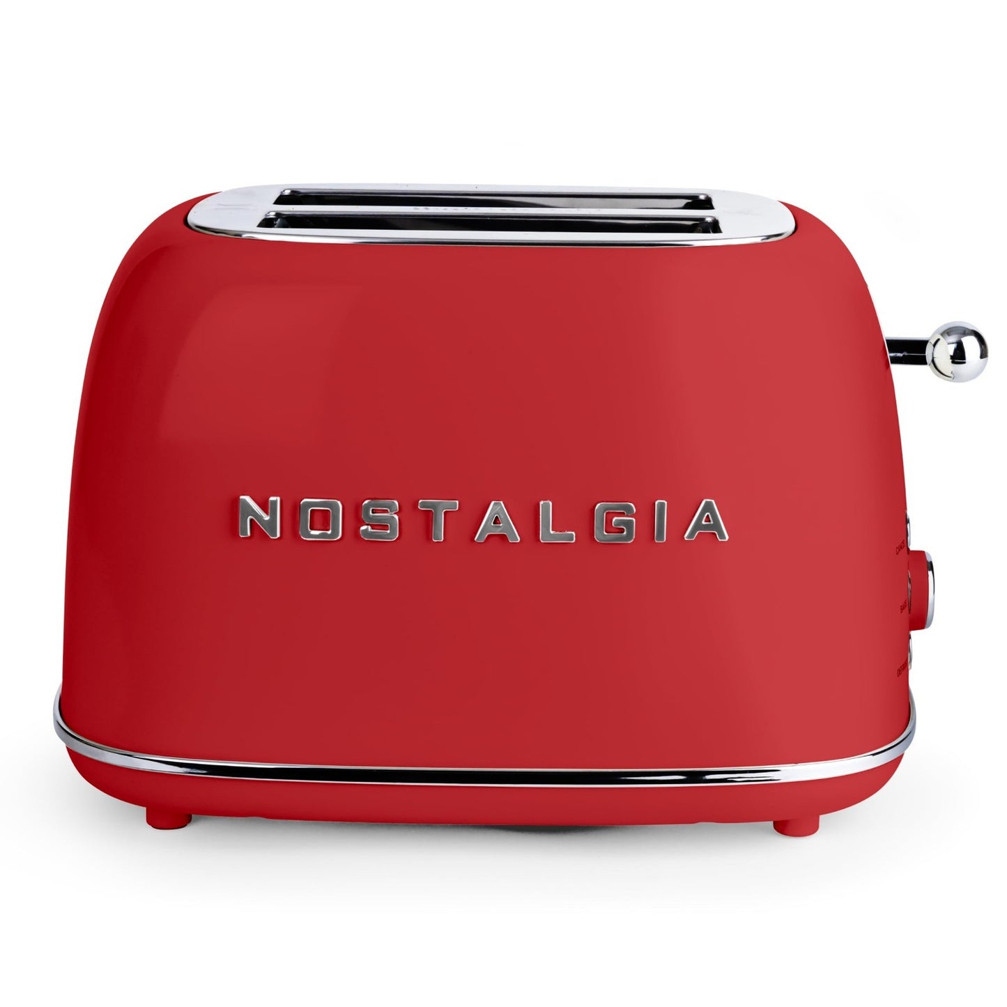 Vintage Retro 2 Slice Toaster   Enamel Steel, Wide Slots, 6 Toast Levels, Red1