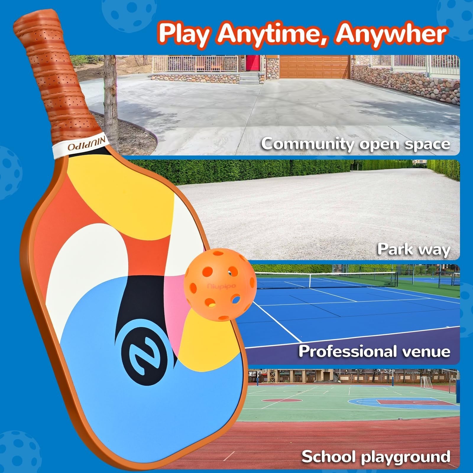 Pickleball Paddle Set of 2 or 4, USAPA Approved, Fiberglass, Lightweight, Honeyc6