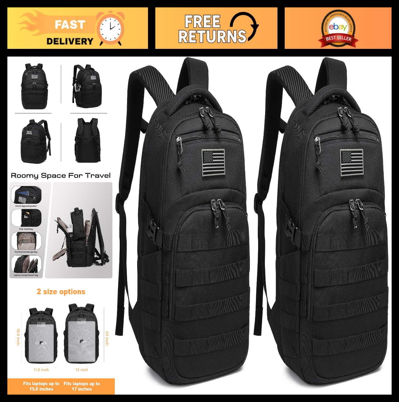Tactical Military Backpack for Men   Small Black Assault Bag, Outdoor Gear0