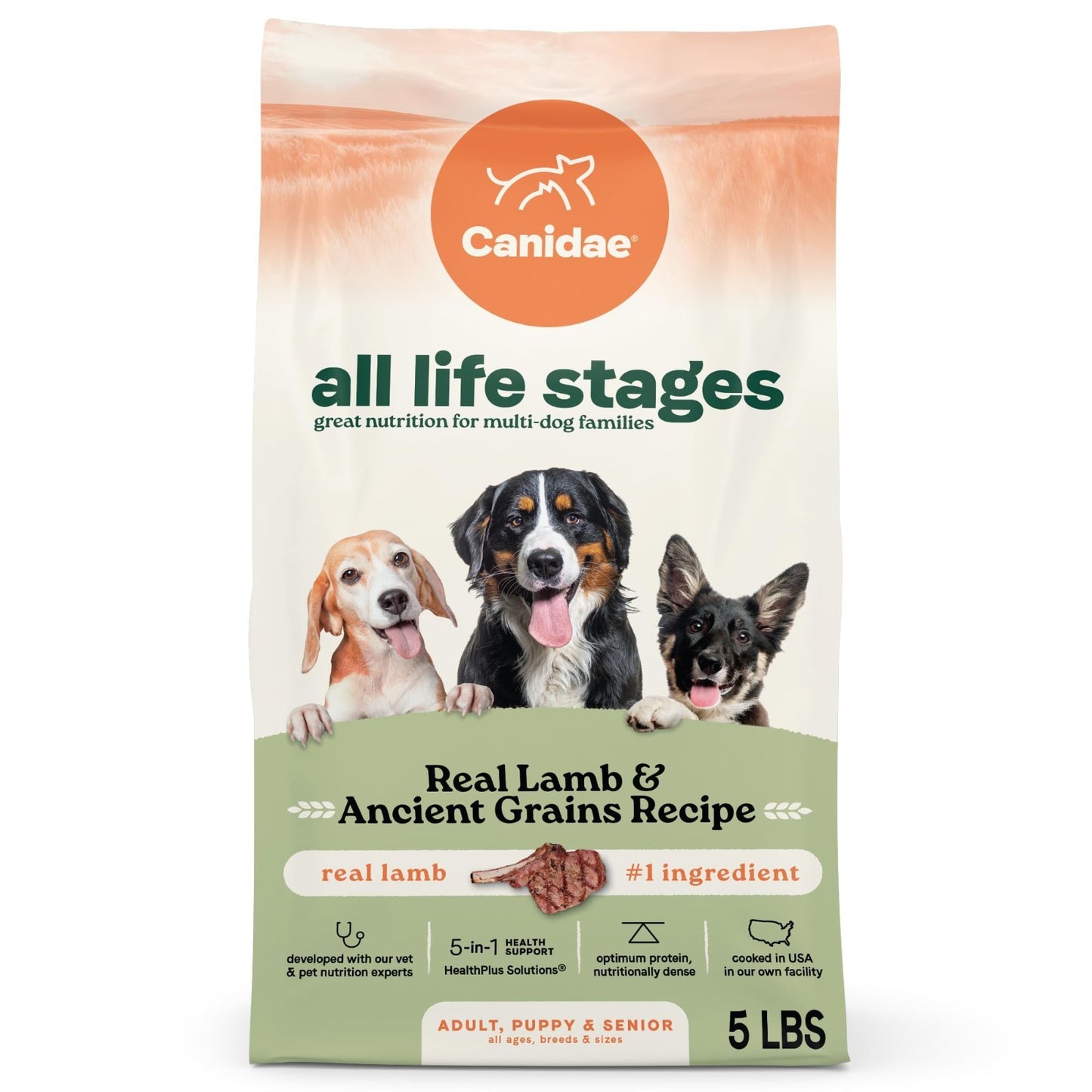 All Life Stages Dog Food, Real Lamb & Ancient Grains, 5 lb   Healthy Nutrition1
