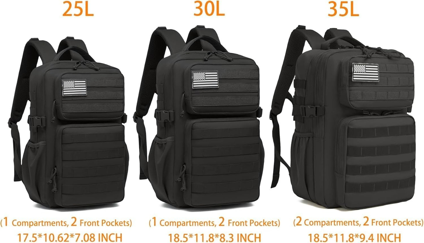 Waterproof Military Tactical Backpack   3 Day Assault Pack, Molle Daypack with W7