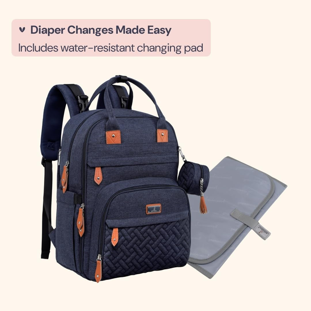 Multi Function Diaper Bag Backpack   Water Resistant Baby Travel Tote, Changing7